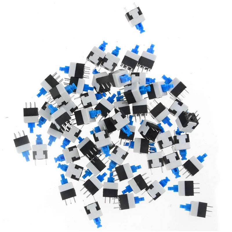 [Australia - AusPower] - XINGYHENG 100pcs 6 Pin DPDT Self-Locking Power Micro Push Button Switches 8mmx8mm 