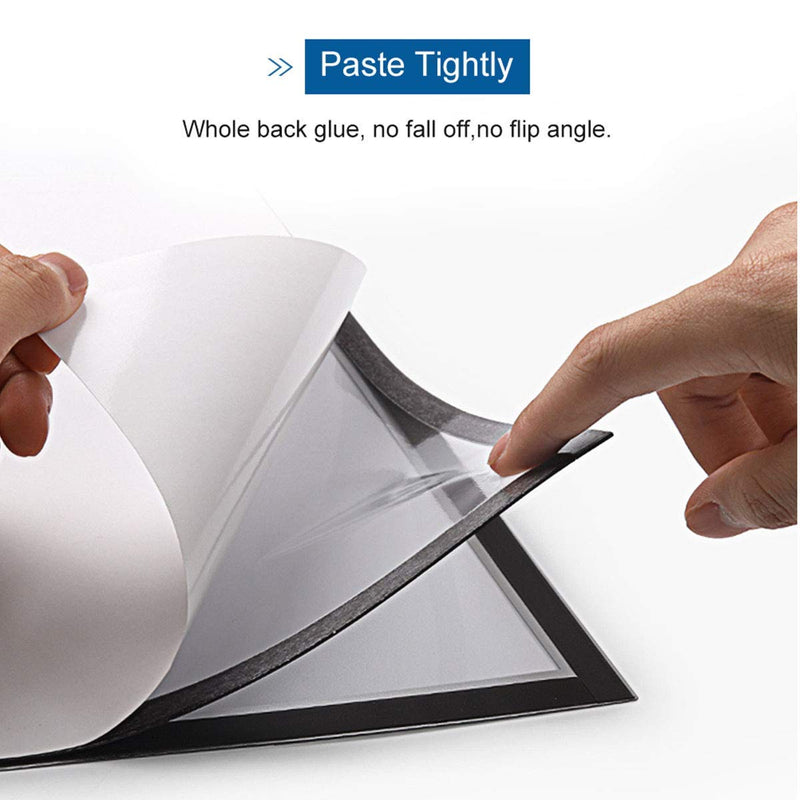 [Australia - AusPower] - JIUYE A4 Self Adhesive Magnetic Display Frame,Dual Side Transparent Magnetic Window Sign Holder for Office/Store/School as Shop Window Notice/Schedule (A4 6Pcs, Silver) A4 6Pcs 