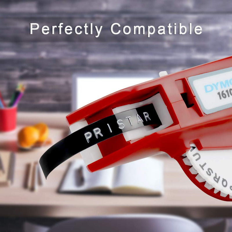 [Australia - AusPower] - Pristar Compatible Label Tape Replacement for Dymo 3D 3/8 in x 9.8 ft Plastic Embossing Label Tapes 9mm for Dymo Organizer Xpress Pro Label Maker, White on Black/Red/Blue/Green/Light Yellow, 10-Pack ‎black/Red/Blue/Yellow/Green 