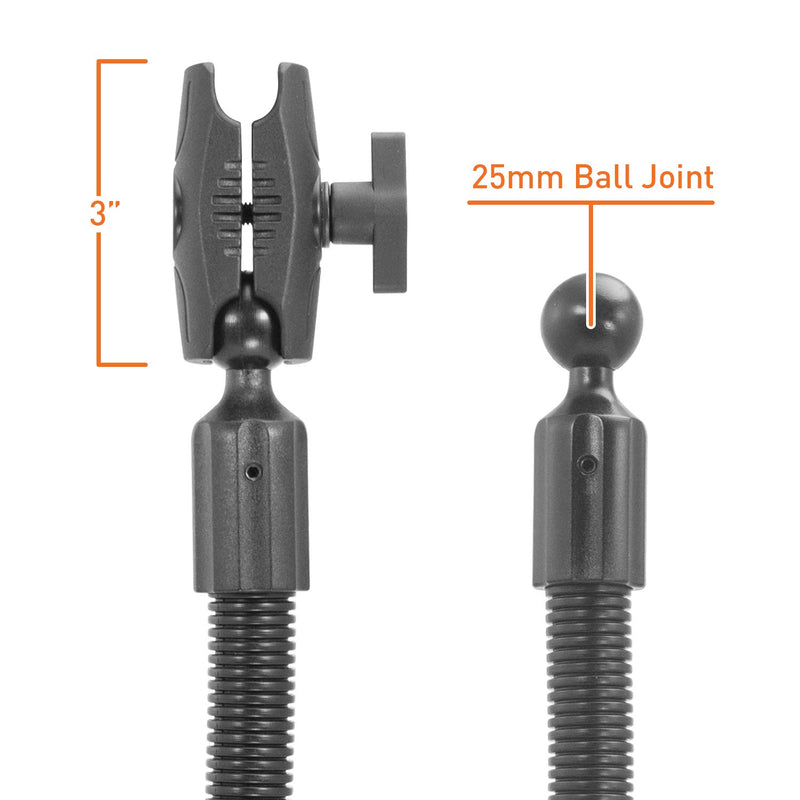 [Australia - AusPower] - iBOLT 25mm / 1 inch Ball Flexpro Seatrail Mount w/ 3 inch arm- Heavy Duty Floor Mount for Industry Standard 25mm / 1 inch Dual Ball mounts: Cars, Vans, Large Trucks : Great for Telematics and Fleets 