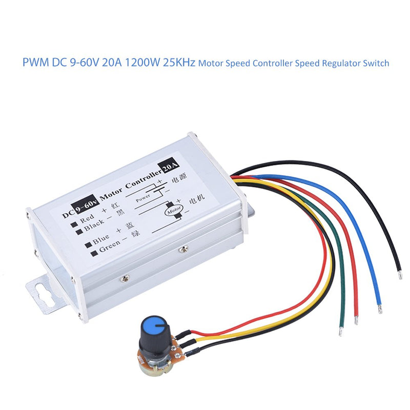 [Australia - AusPower] - DC Speed Regulator, 9 to 60V 20A 1200W 25KHz PWM Motor Speed Controller, Used for DC Motors Within 20A 