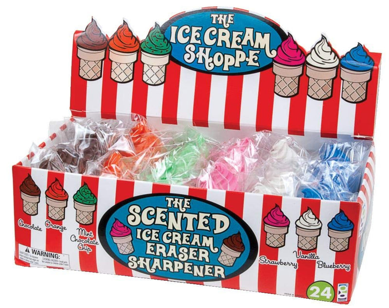 [Australia - AusPower] - Raymond Geddes Ice Cream Shoppe Scented Erasers For Kids & Sharpener (Pack of 24) 