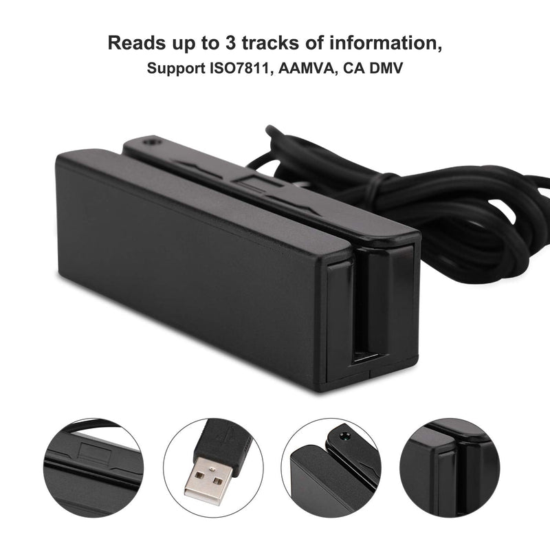 [Australia - AusPower] - MSR90 USB Swipe Magnetic Credit Card Reader 3 Tracks Mini Smart Card Reader MSR605 MSR606 Deftun 