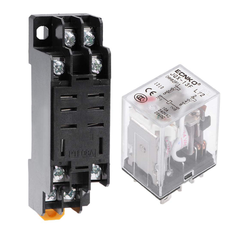 [Australia - AusPower] - uxcell JQX-13F AC24V Coil DPDT 8Pins Red Light Electromagnetic Power Relay Scoket 
