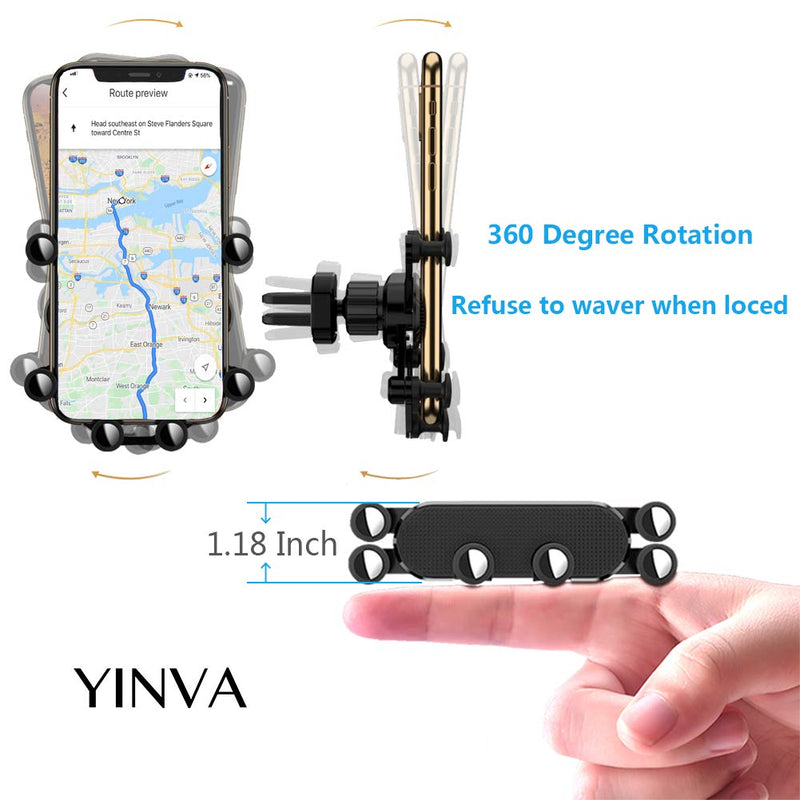 [Australia - AusPower] - YINVA Air Vent Phone Hoder,Premium Car Vent Phone Holder,Phone Holder for Car,Gravity Phone Holder Compatible with iPhone12 and Smart Phones,Supports Phone Cases 