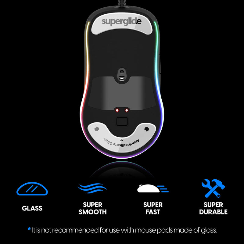 [Australia - AusPower] - Superglide - Fastest and Smoothest Mouse Feet / Skates Made with Ultra Strong Flawless Glass Super Fast Smooth and Durable Sole for Endgame Gears XM1 RGB / XM1r [White] 