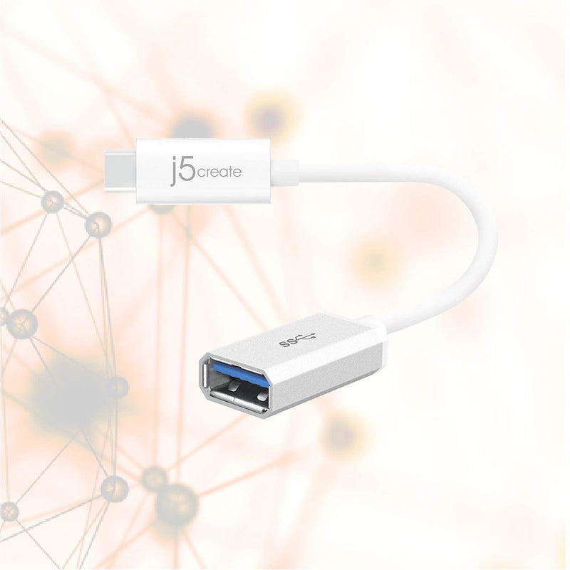 [Australia - AusPower] - j5create USB Type-C 3.1 to Type-A Adapter | Supports USB3.1 Gen1 (5 Gbps), USB 2.0 (480 Mbps) and an Output of 1.5A | Compatible with USB 3.0 and USB 2.0 Devices 