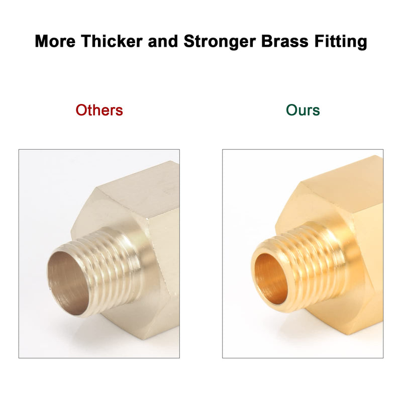 [Australia - AusPower] - BathAce Brass Pipe Fitting, Heavy Duty Metal Thread Solid Brass Reducer Adapter Pipe Reducing Connector, 2 Pack (1/4 Male Pipe x 1/2 Female Pipe) 1/4 Male Pipe x 1/2 Female Pipe 