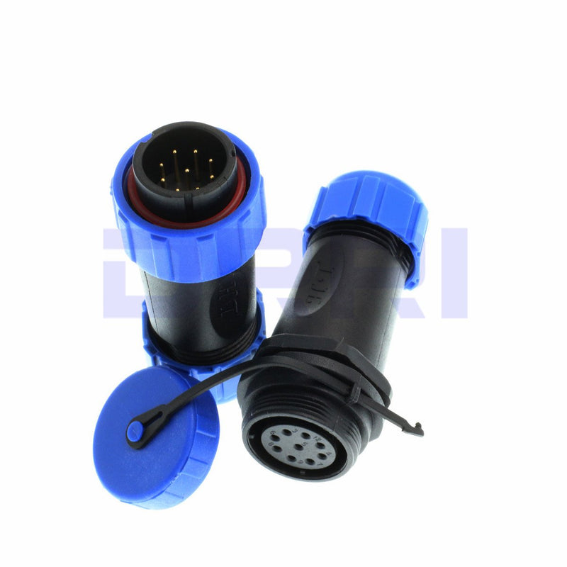 [Australia - AusPower] - DRRI SP21 Waterproof IP68 9Pin in-line Cable Connector Male Plug Female Socket (9Pin) 