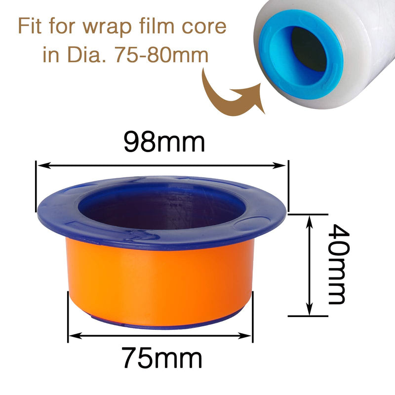 [Australia - AusPower] - OVOV Stretch Wrap Dispenser 2 Pair Plastic Hand Saver Fit for 3” Core Shrink Wrap Holder (Blue) Free Blue 