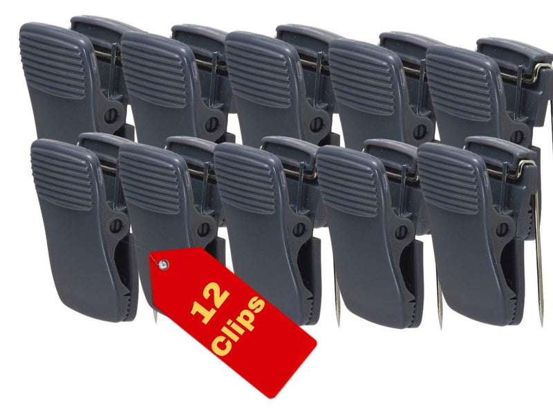 [Australia - AusPower] - 1InTheOffice Cubicle Clips, Wall Clips for Fabric, Cubicle Wall Clips, Deluxe Recycled, Charcoal, 12/Pack 