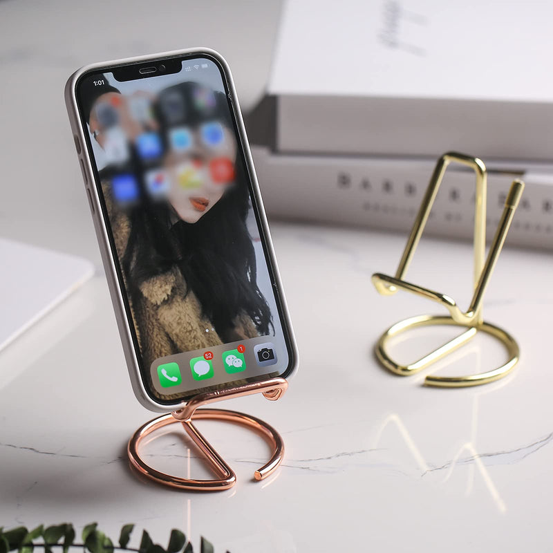 [Australia - AusPower] - SIRMEDAL Cell Phone Stand, Business Card Holder, Mobile Phone Holder – Metal Wire Cellphone Cradle Dock, Compatible with iPhone/Android Phones/iPad Mini/Kindle (Gold) Gold 