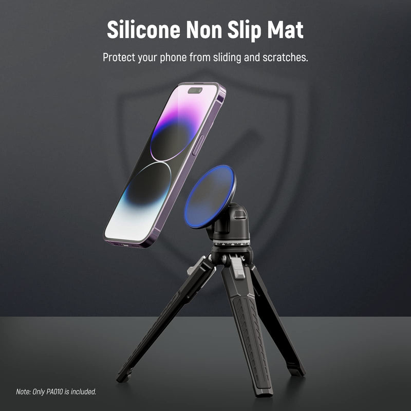 [Australia - AusPower] - NEEWER Magnetic Phone Tripod Mount Adapter with 1/4" Holes Compatible with iPhone MagSafe Selfie Stick for 14 Pro/Pro Max/Plus/Mini 13 12, Phone Holder for Ring Light Video Recording, PA010 