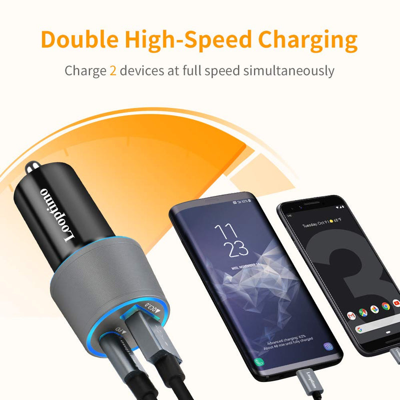 [Australia - AusPower] - Fast USB C Car Charger,Compatible with Google Pixel 6/6 Pro/5a/5/4a/4/4 XL/3 XL/3/3a XL/3a/2 XL/2/XL, 30W Power Delivery & Quick Charge 3.0 Car Adapter (Fast Charging Type C Cable 3.3Ft Included) Grey 