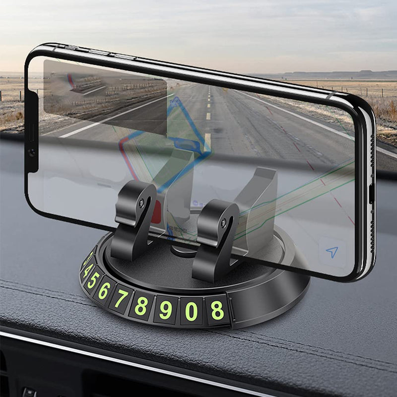 [Australia - AusPower] - CALIDAKA Dashboard Phone Holder for Car,360°Rotate Car Phone Mount Self Adhesive, Dashboard Cell Phone Holder Compatible iPhones 12 11 XS X 8 7 Pro Max Smartphones,with 6 Groups of Numbers(A) 