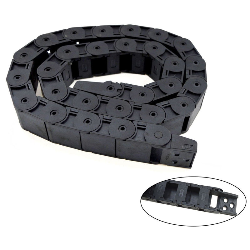 [Australia - AusPower] - URBEST 1M Length Black Plastic 18 x 25mm Open One Side Type Cable Drag Chain Wire Carrier for CNC Machine 