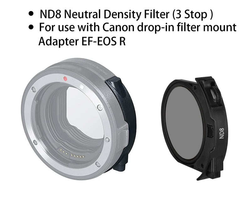 [Australia - AusPower] - Ykeasu ND8 Filter (3stops) for Canon Drop-in Filter Mount Adapter EF-EOS R YK-ND8 Filter 