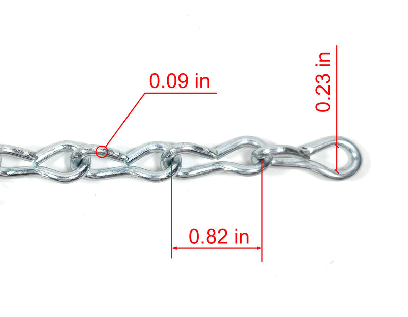 [Australia - AusPower] - #12 X 15-FT Zinc Plated Steel Jack Chain, Weldless, Twist Chain, 