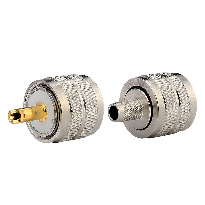 [Australia - AusPower] - MOOKEERF PL259 Male Crimp Connector, UHF SO239 Crimp Coax Connector for RG8X/ LMR240/ 4D-FB/ CNT240/ RG8 Mini Coaxial Cable(Pack of 5) 