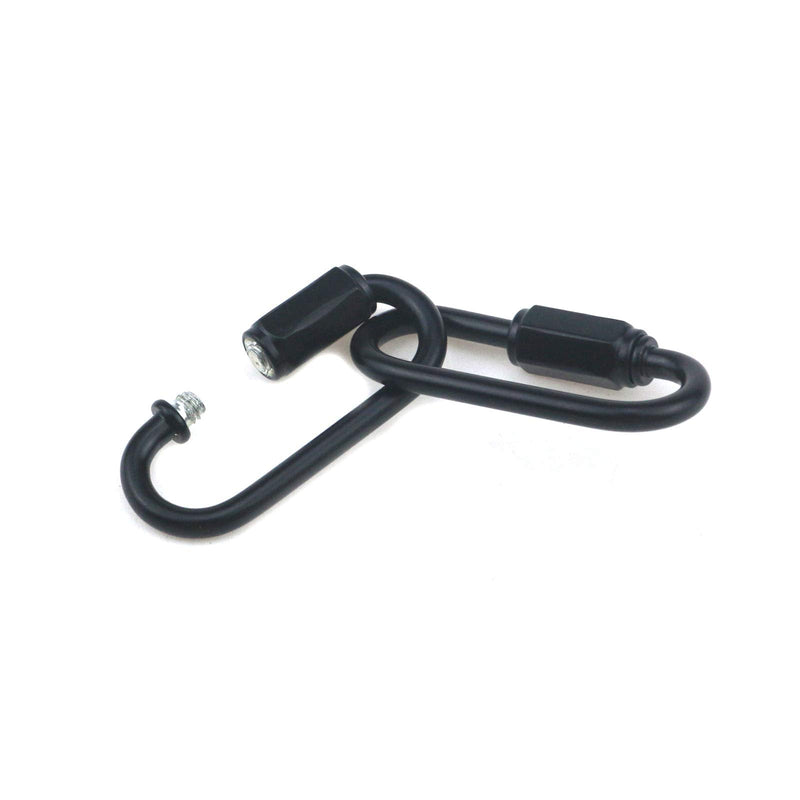 [Australia - AusPower] - Quluxe Heavy Duty D Shape Chain Locking, M3.5 3.5MM Chain Quick Link Connector- Black (Pack of 6) 