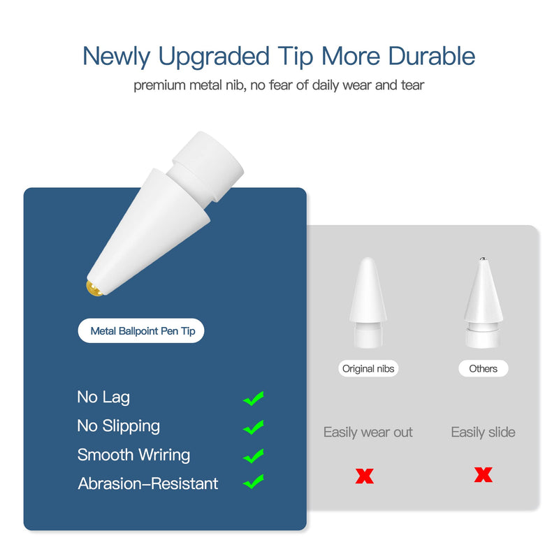 [Australia - AusPower] - Compatible with Apple Pencil Tips,No Wear Out fine Point Pen tip 4 Pack 
