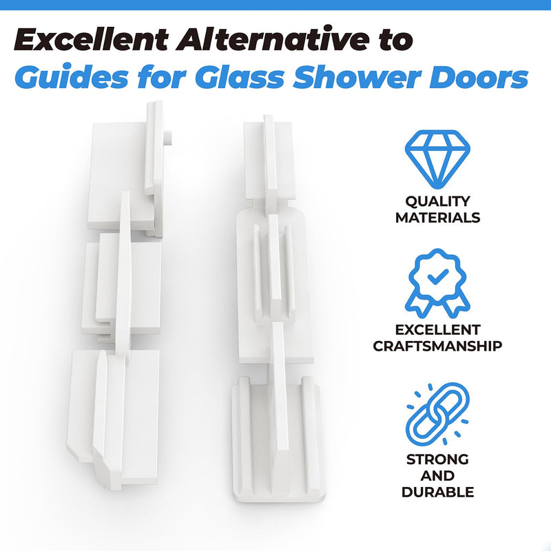 [Australia - AusPower] - PalpitateC Sliding Shower Door Bottom Sill Guide fits for Sliding Shower Door Systems Shower Door Parts Bottom Guide for Glass Shower Door Track Guide White Nylon - 2 Pack 
