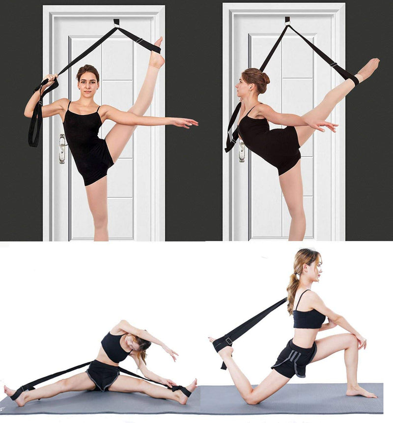 [Australia - AusPower] - Price Xes Adjustable Leg Stretcher Lengthen Ballet Stretch Band - Easy Install on Door Flexibility Stretching Leg Strap Great Cheer Dance Gymnastics Trainer Stretching Equipment Taekwondo Training 