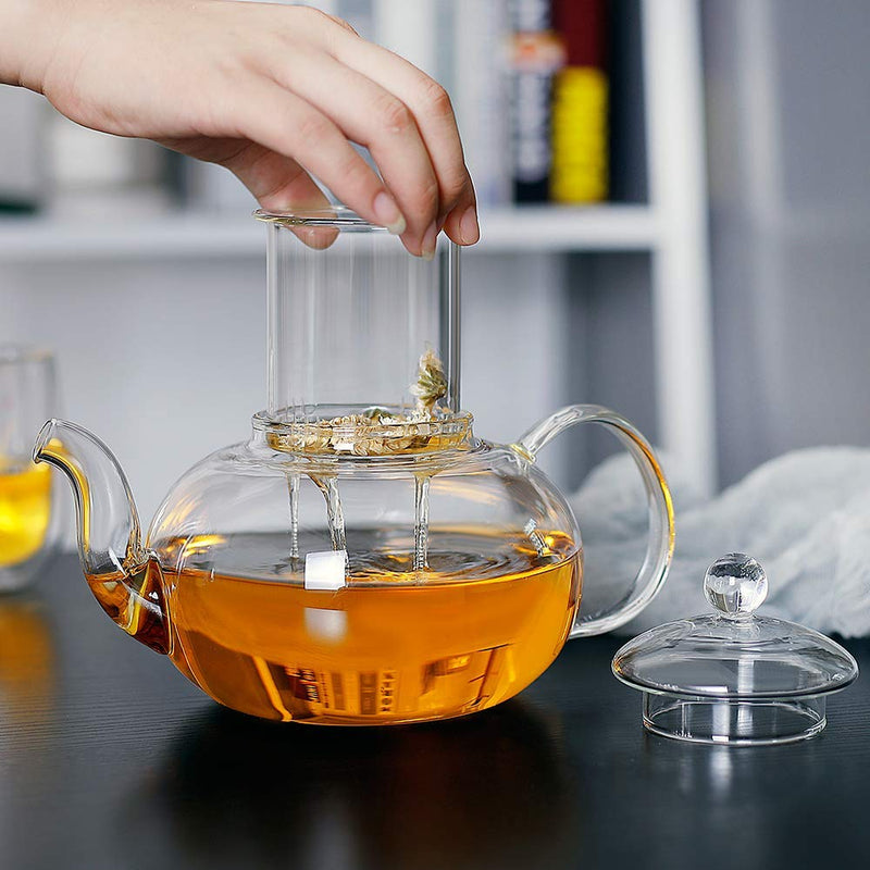 [Australia - AusPower] - CNGLASS Glass Infuser with Lid for 20.3oz Teapot S 