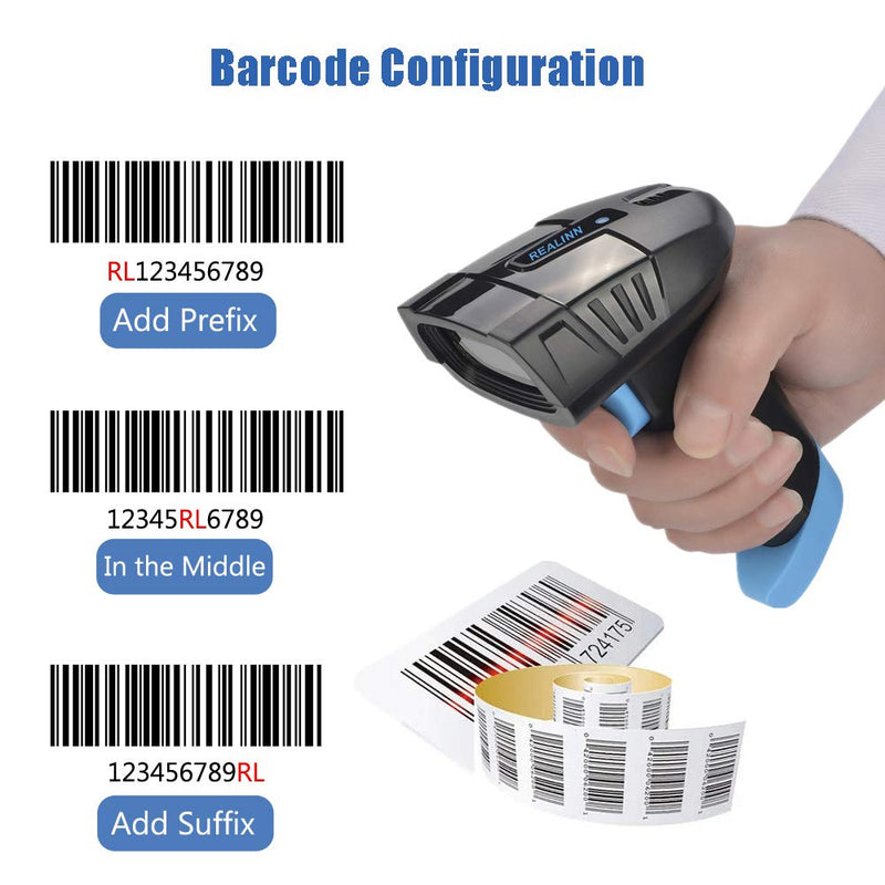 [Australia - AusPower] - REALINN Barcode Scanner Cordless 1D Laser Handheld Rechargeable Cordless Bar Code Reader with USB Cradle Long Distance Scanning for Supermarket, Warehouse, Inventory POS 