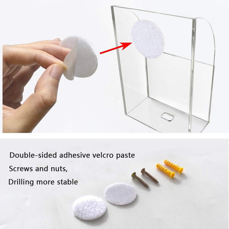 [Australia - AusPower] - VANCORE Clear Wall Mounted Charging Phone Holder Smart Phone Station TV Remote Control Holder Clear Wall Box for Phone Remote Control (3 Holes) 3 Holes 