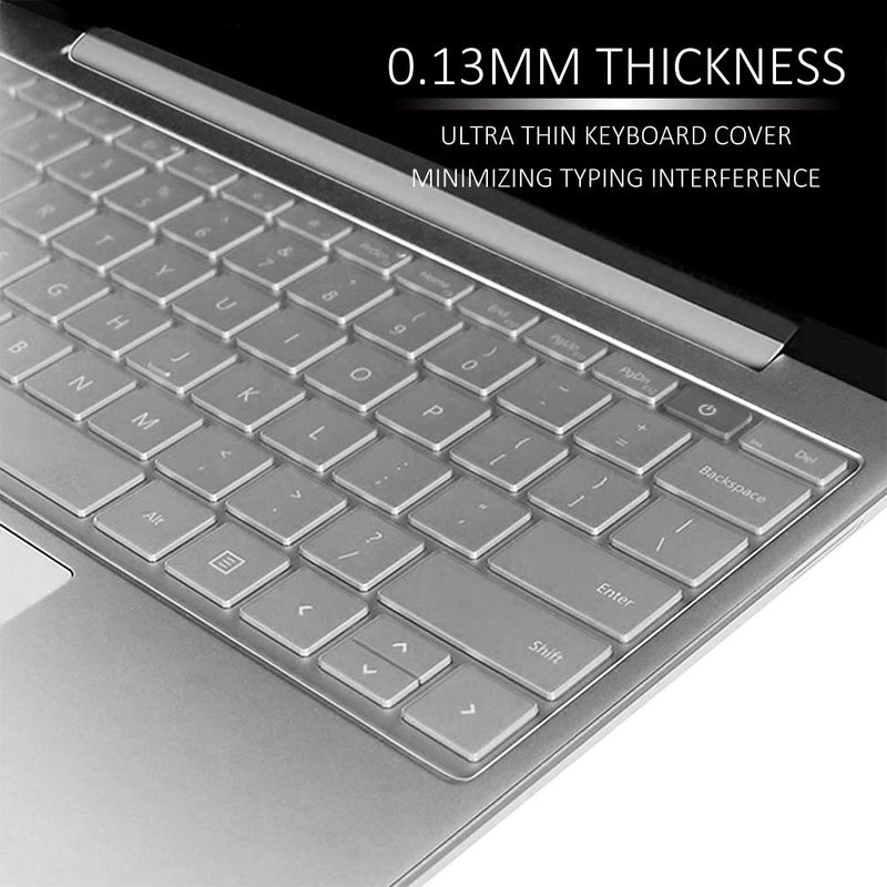 [Australia - AusPower] - ProElife Keyboard Cover Skin for 2021 2020 Microsoft Surface Laptop Go 12.4" & 2022 Surface Laptop Go 2 12.4 inch with Fingerprint Power Button Ultra Thin TPU Keyboard Protector (Transparent) For Surface Laptop Go 12.4 inch 