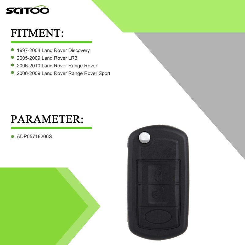 [Australia - AusPower] - SCITOO 1X Uncut 3 Buttons Car Key Fob Keyless Entry Remote Replacement for Land Rover Discovery/ LR3/ Range Rover/Range Rover Sport 057182-s 