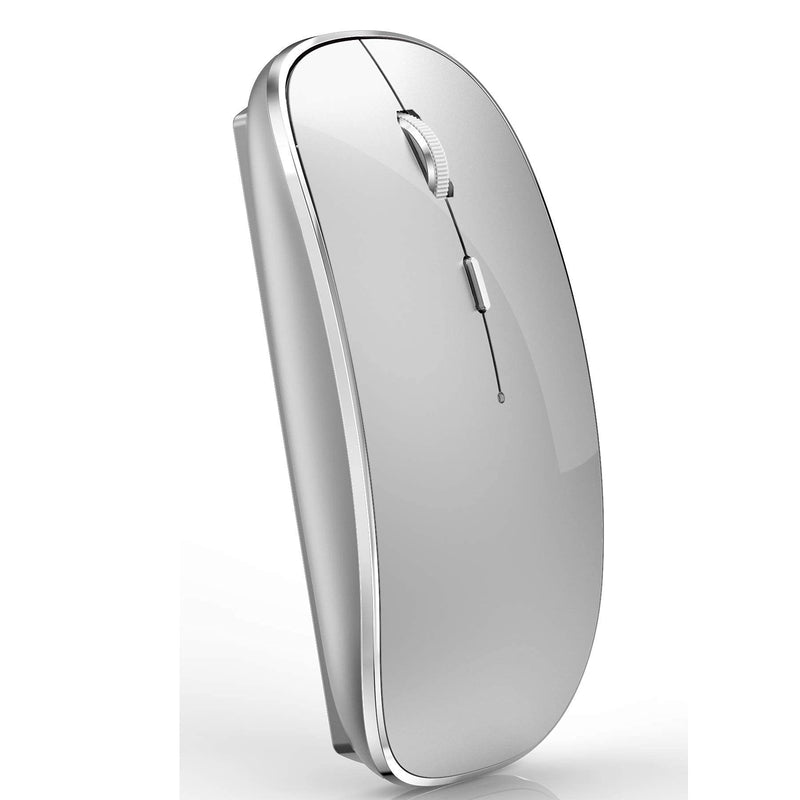 [Australia - AusPower] - Bluetooth Mouse Wireless Bluetooth Mouse for iPad pro iPad Air Mac MacBook Pro MacBook Air Laptop Chromebook Windows HP DELL (Silver) SILVER 
