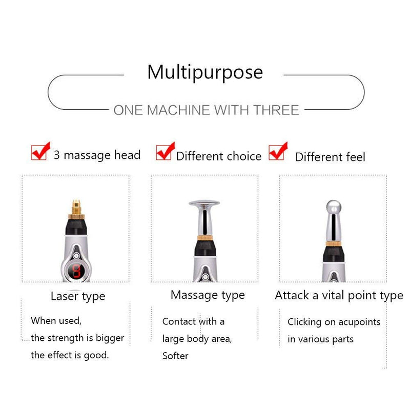 [Australia - AusPower] - Electronic Acupuncture Pen, 3-in-1 Meridian Energy Pen for Pain Relief, Pain Relief Therapy, Electric Meridians Acupuncture Machine 