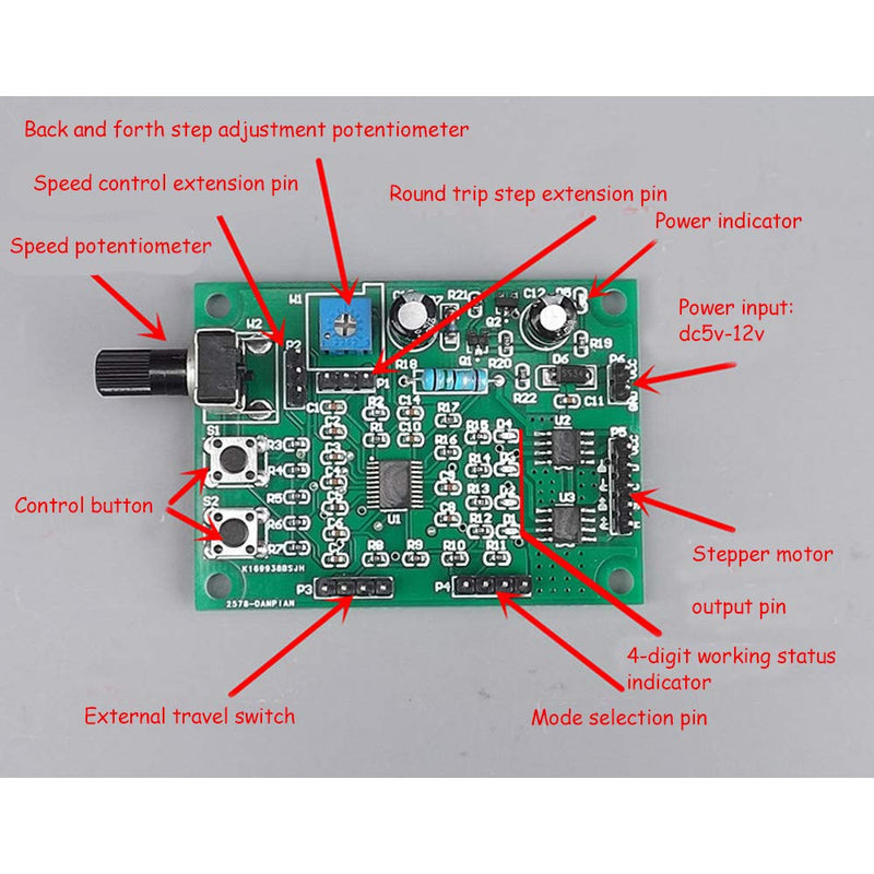 [Australia - AusPower] - Acxico 1Pcs 2Phase/4Phase Mini Stepper Motor Driver Board Speed Controller DIY DC 5V~12V 