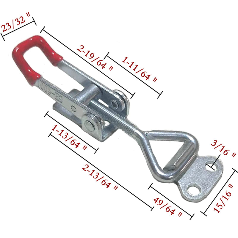 [Australia - AusPower] - Accessbuy Toggle Clamp Latch 4001 Style,150Kg 330Lbs Holding Capacity Toggle Latch Clamp,Adjustable Pull Action Latches Hardware for Smoker lid,Tool Box Case Trunk and More (4.13 inch) 4001-5Pack 