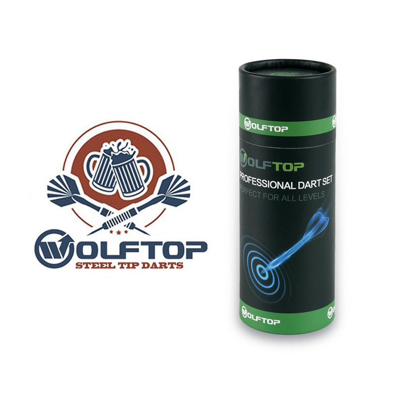 [Australia - AusPower] - Wolftop 12 Pack Steel Tip Darts 22/23 Grams, Professional Darts Metal Tip Set with Aluminum Shafts, Standard Flights, Rubber O'Rings and Extra Dart Sharpener 23 g 