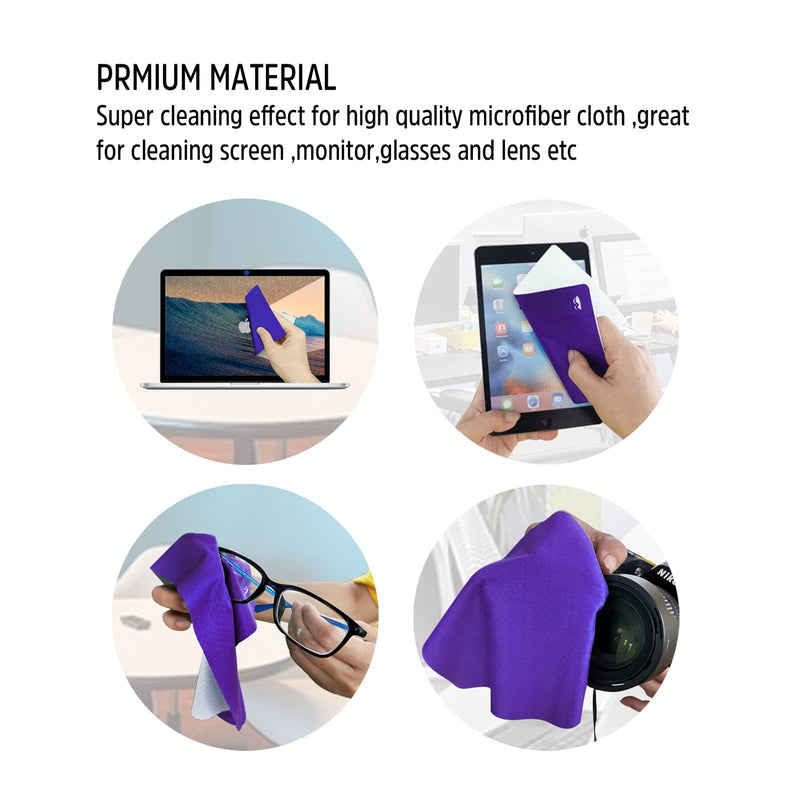 [Australia - AusPower] - Bilymate Sticky Travel Mouse Pad, Multi-Functional Microfiber Mouse Pad for Laptop, Portable & Washable Keyboard Cover and Monitor Microfiber Cleaning Cloth All in One-Purple Purple 
