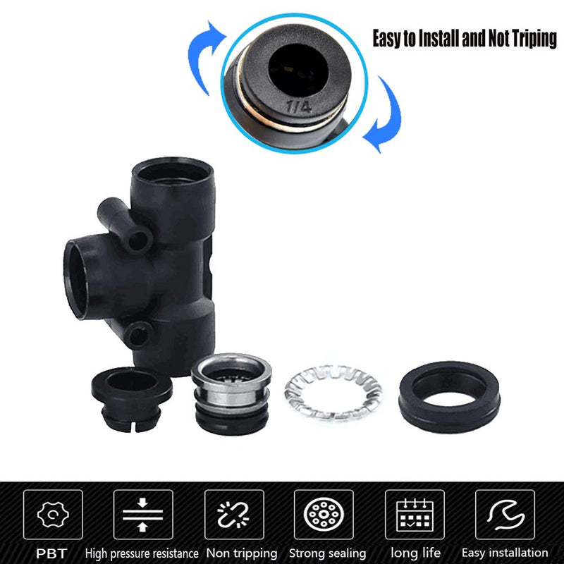 [Australia - AusPower] - Jienk 20PCS Union Tee Push to Connect Airline Fittings for 1/4 5/16 3/8 1/2 Tube, Quick Release Pneumatic Connector for Air Compressor Air Brake Shop Air Tee Combo 