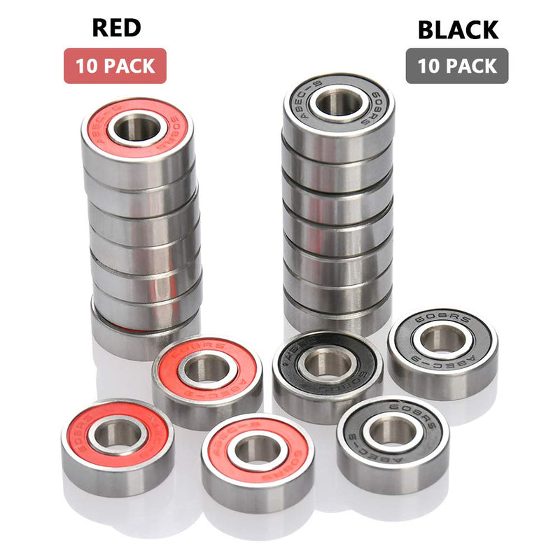 [Australia - AusPower] - TIMESETL 20 Pack 608-2RS Ball Bearings, Double Rubber Sealed Miniature Deep Groove 608RS Bearings for Skateboards, Inline Skates, Scooters, Roller Blade Skates, 8 x 22 x 7mm 