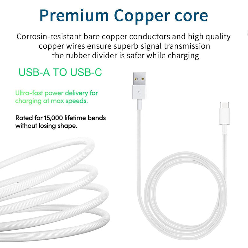 [Australia - AusPower] - Replacement USB C Charger Cable Cord for Samsung Galaxy Z Flip 3 5G, flip 2 Galaxy Z Fold 3 Samsung Galaxy Z Fold 2 Wires for flip Phone USB adapter fast Charger Cable Cord (5ft White) 