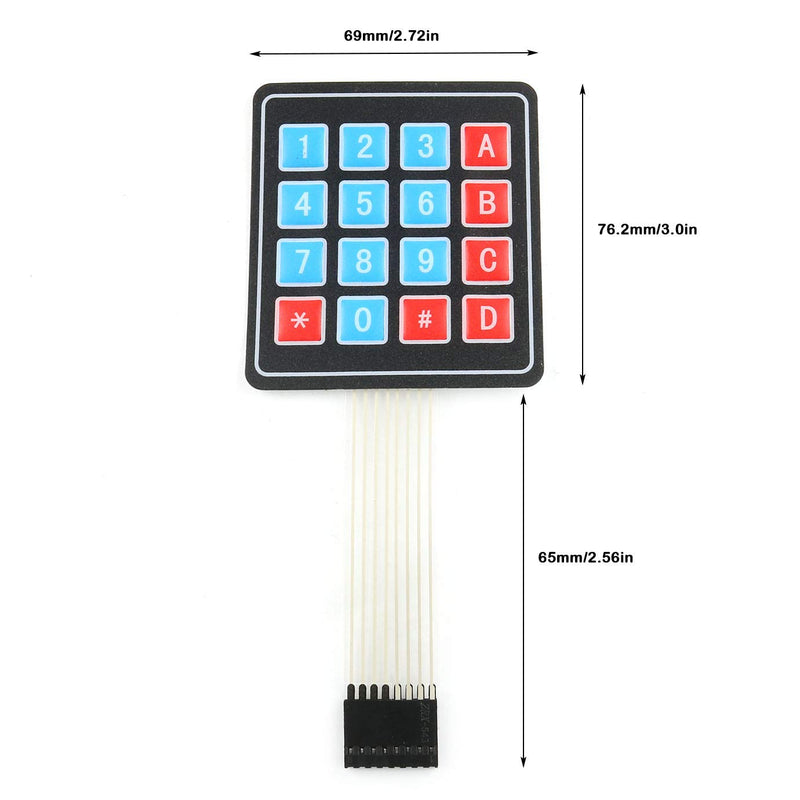 [Australia - AusPower] - E-outstanding 4x4 Keypad 2PCS 16 Key Self Adhesive Membrane Matrix Switch Keyboard for Prototyping PIC AVR 