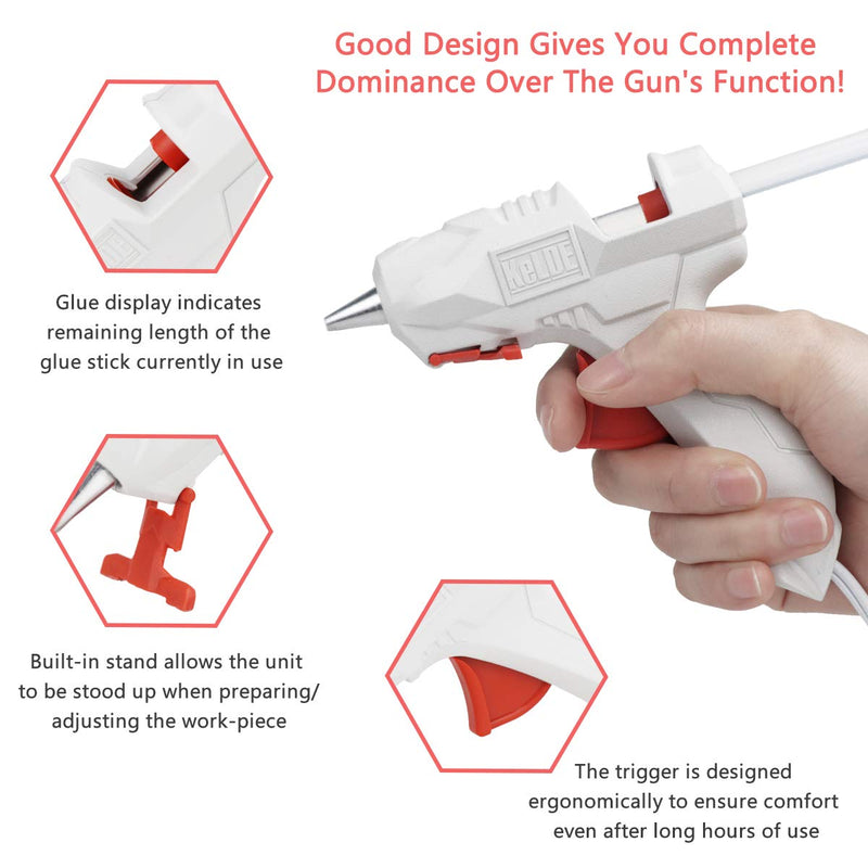 [Australia - AusPower] - KeLDE Mini Hot Glue Gun - High Temperature Drip-Less Glue Gun with 10pcs Hot Glue Sticks for Craft Projects, 10 Watts 10W Mini Size 