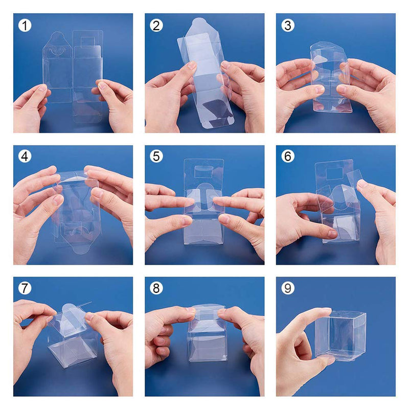 [Australia - AusPower] - BENECREAT 20 Pack 2.7x2.7x6.3" Plastic Boxes Rectangle Plastic Party Favor Boxes for Wedding Party Treat Candy Cupcakes 2.7x2.7x6.3" 