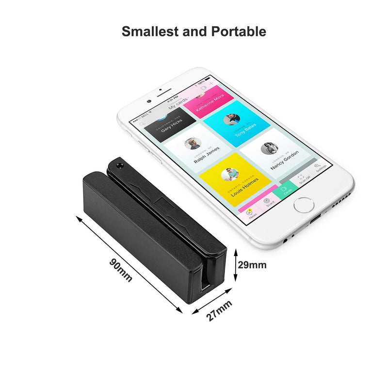[Australia - AusPower] - MSR90 USB Swipe Magnetic Credit Card Reader 3 Tracks Mini Smart Card Reader MSR605 MSR606 Deftun 