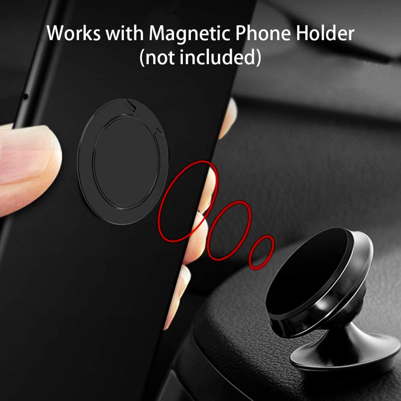 [Australia - AusPower] - Upgraded World's Slimmest Phone Ring Holder, Tomorotec Ultra Thin Cell Phone Ring Stand Magnetic Car Mount Hook Matte Center Compatible for iPhone X 8 7 Plus 6S 6 5s 5 SE,Galaxy S8 S7 S6 Edge(Black) Black 