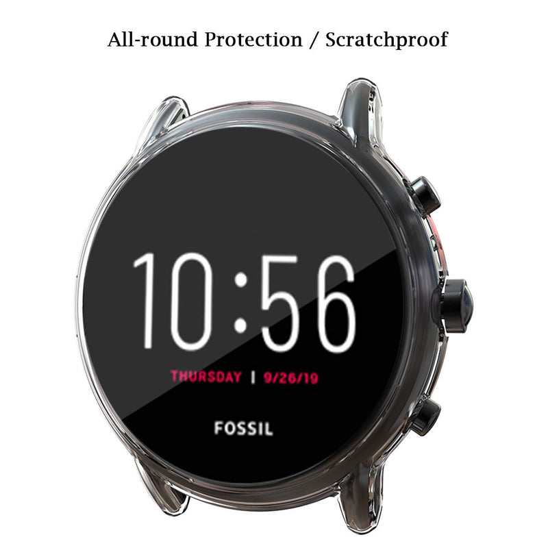 [Australia - AusPower] - Suoman 3-Pack for Fossil Gen 5 Carlyle Case, All-Around Protective TPU Bumper Cover Screen Protector Case for Fossil Gen 5 Carlyle Smartwatch (Not Fit for Fossil Gen 6 and for Fossil Gen 5E) Clear+Clear+Clear 