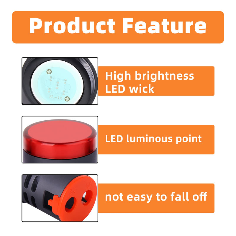 [Australia - AusPower] - GASHER 12V/24V/110V 20mA Energy Saving Indicator Light Mounting Hole Size 22mm (7/8 Inch) Red Green Yellow 6 Pcs 24V 