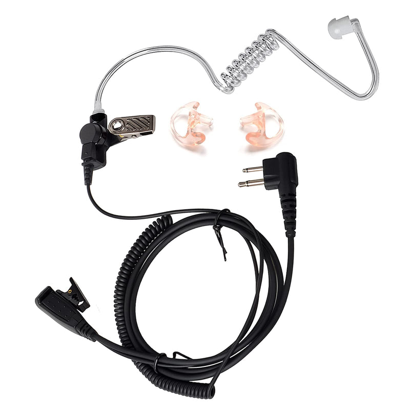 [Australia - AusPower] - HYS Surveillance 1 Wire Headset Acoustic Tube Earpiece W/Ear Tip and Medium Silicon Earmold for CP200 PR400 RDM2070D CLS RDX RDU and Motorola 2-PIN Walkie Talkie Radios 