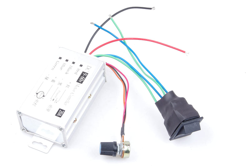 [Australia - AusPower] - KNACRO DC Motor Speed Controller Motor Driver Controls Module DC 9V-60V 12V 24V 36V 48V 60V Motor Pulse Width Modulator Regulator 20A 1200W PWM Monitor Dimmer Governor with Switch & Knob 20A +/- 